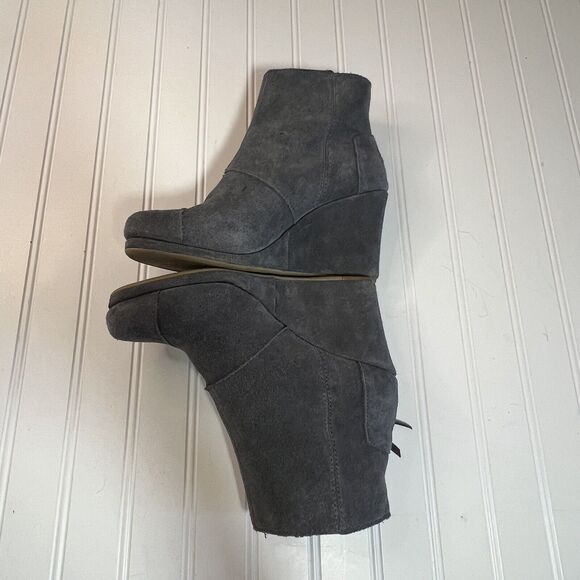 TOMS Desert Wedge Bootie Boots Gray Suede Womens Size 7.5 - Picture 6 of 14